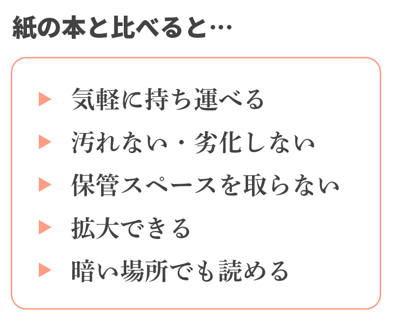 電子書籍を紙の本と比較したテキスト