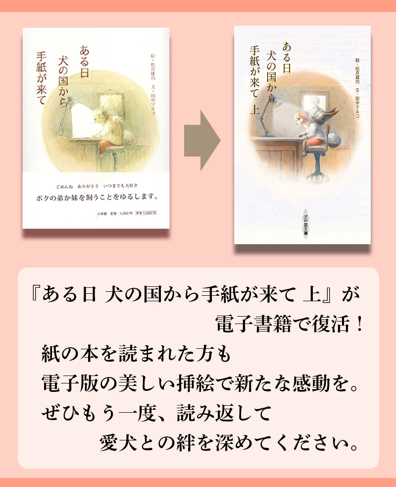 「ある日犬の国から手紙が来て」新旧書影